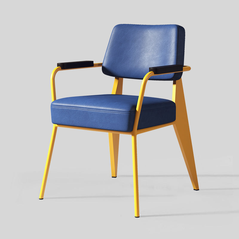 Chaise de salle à manger en métal rembourrée à dossier ouvert de chaise scandinave d'intérieur