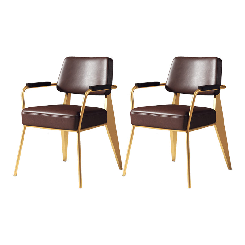 Chaise de salle à manger en métal rembourrée à dossier ouvert de chaise scandinave d'intérieur