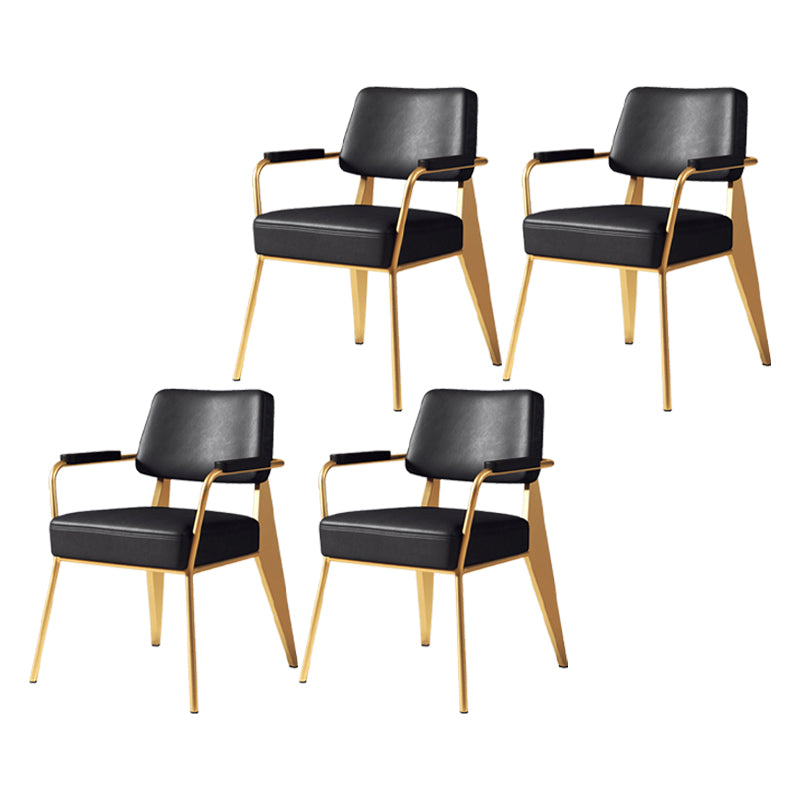 Chaise de salle à manger en métal rembourrée à dossier ouvert de chaise scandinave d'intérieur