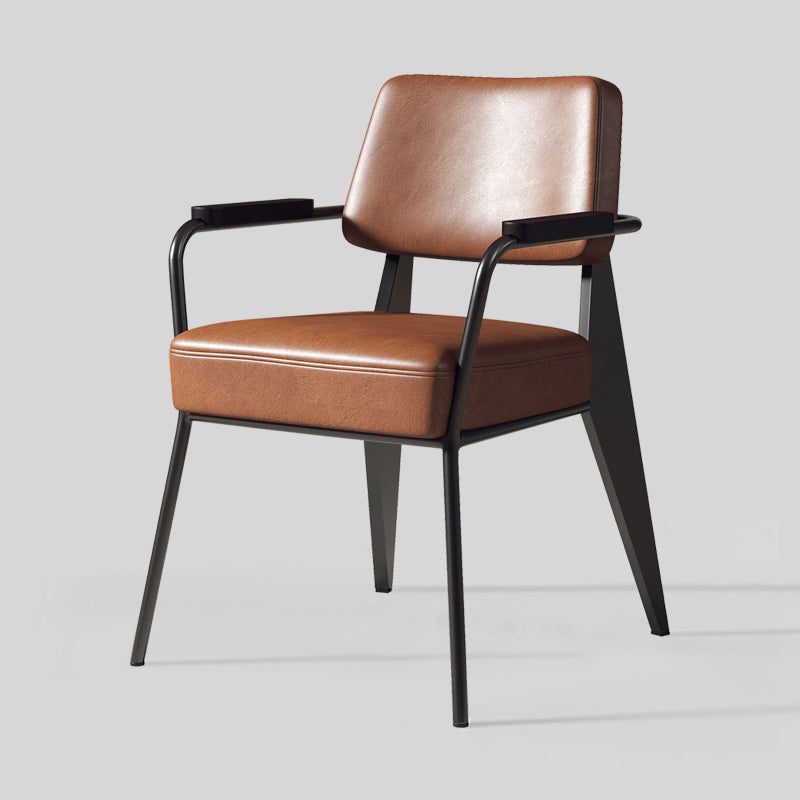 Chaise de salle à manger en métal rembourrée à dossier ouvert de chaise scandinave d'intérieur