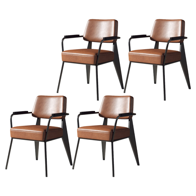 Chaise de salle à manger en métal rembourrée à dossier ouvert de chaise scandinave d'intérieur
