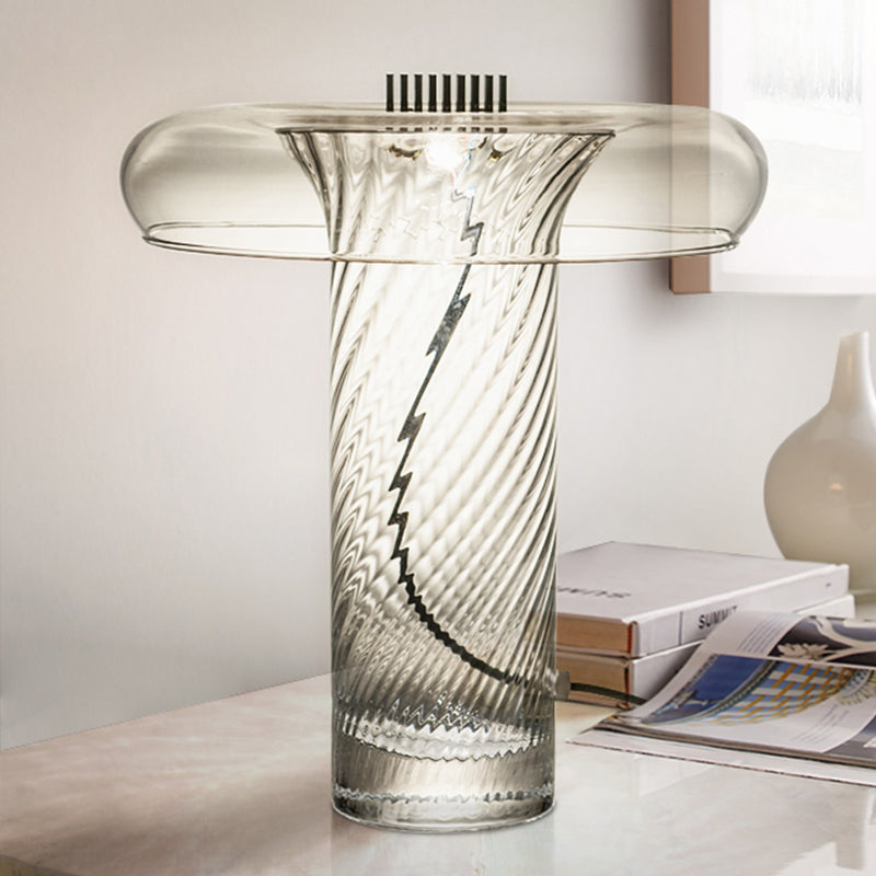 Éclairage de tâche ombragé contemporain Verre transparent 1 Bulbe Salon Small Desk Lampe