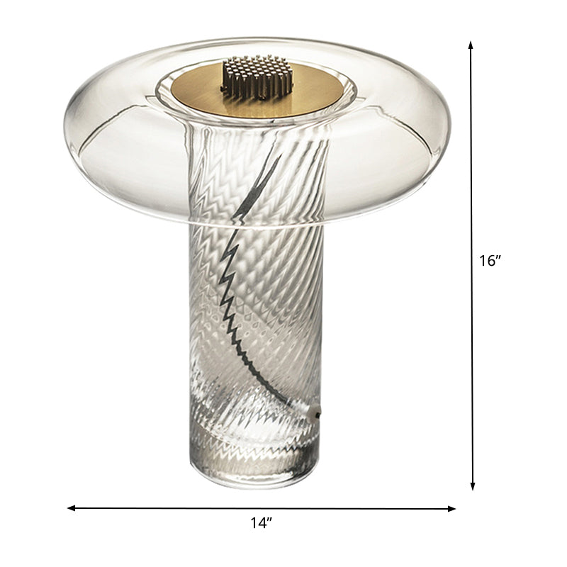 Éclairage de tâche ombragé contemporain Verre transparent 1 Bulbe Salon Small Desk Lampe