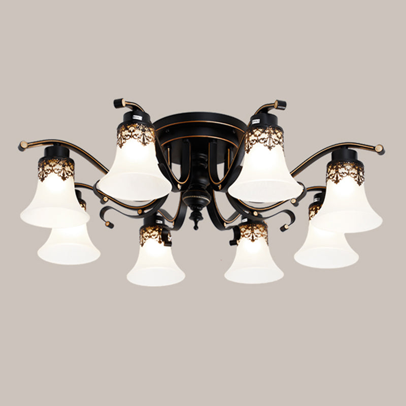Eenvoudige inbouwplafondlamp Moderne plafondlamp met glazen kap voor woonkamer