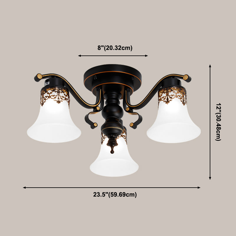 Eenvoudige inbouwplafondlamp Moderne plafondlamp met glazen kap voor woonkamer