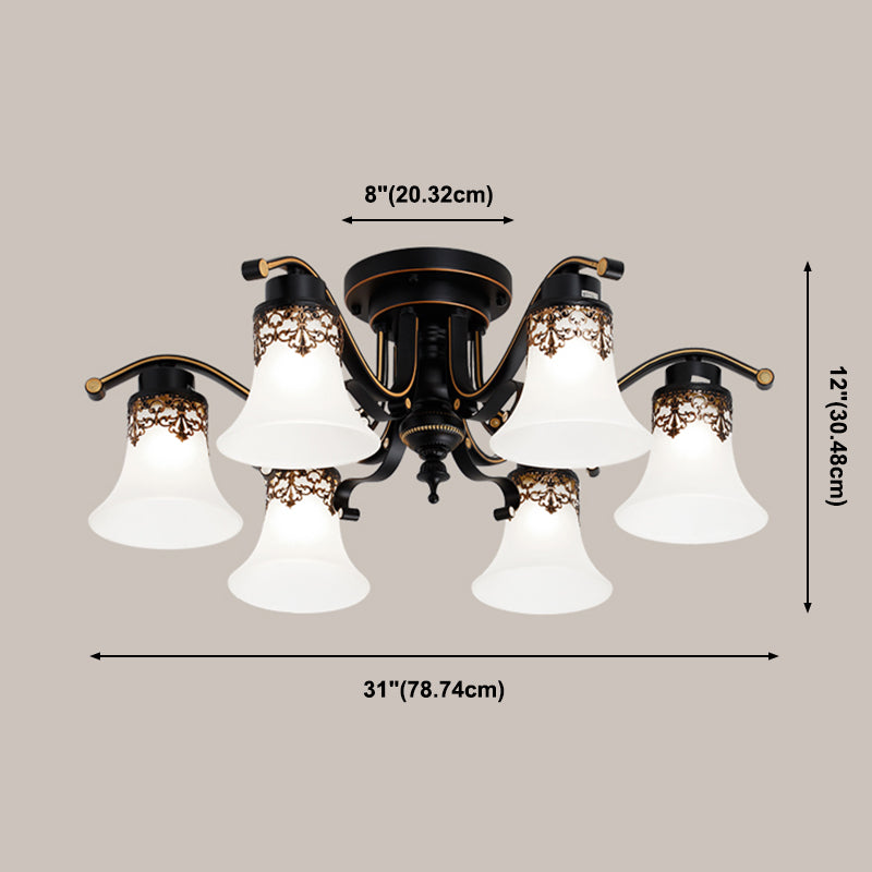 Eenvoudige inbouwplafondlamp Moderne plafondlamp met glazen kap voor woonkamer