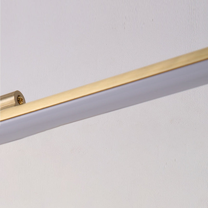 Brass Strip Mirror Light American Style Waterproof 1 Light Wall Lamp for Bathroom