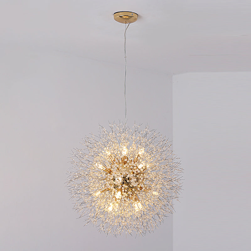 Aparte de iluminación suspendido de diente de león luces colgantes colgantes de múltiples cabezas múltiples con cristal