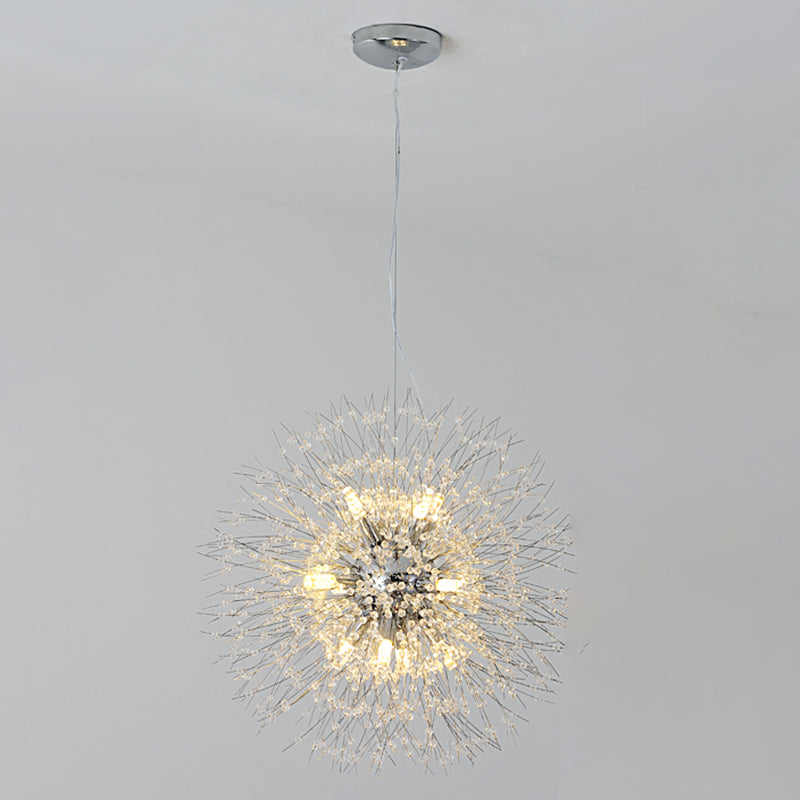 Aparte de iluminación suspendido de diente de león luces colgantes colgantes de múltiples cabezas múltiples con cristal