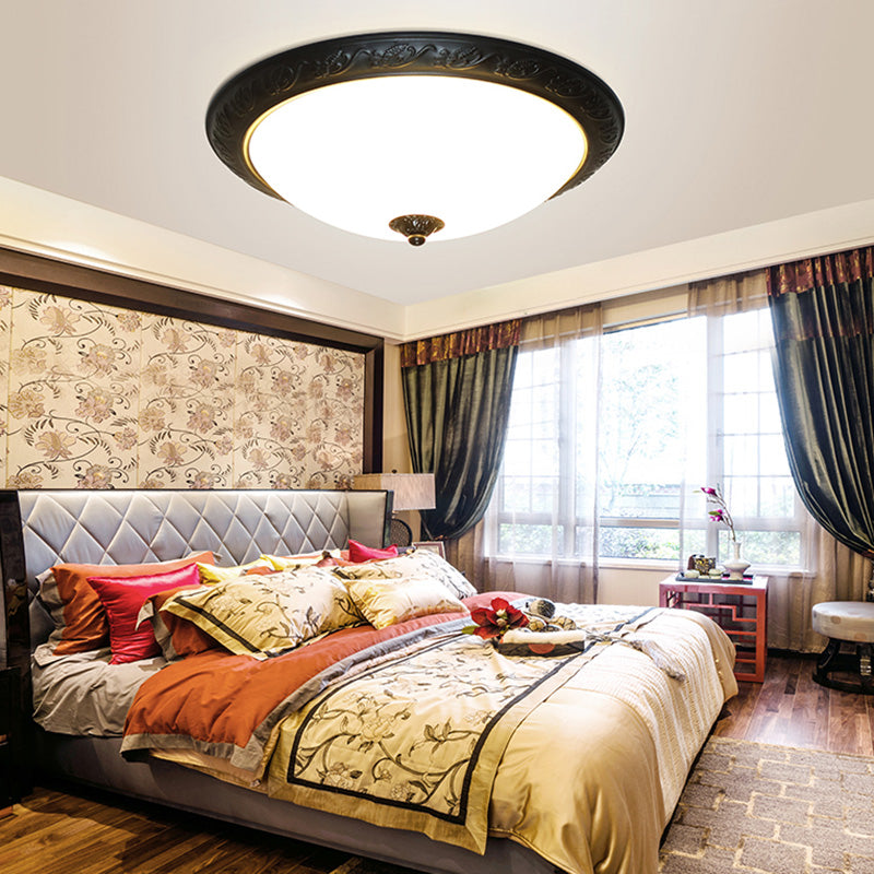 Traditional Flush Mount Ceiling Light Fixtures Simple Ceiling Lamp with Glass Shade