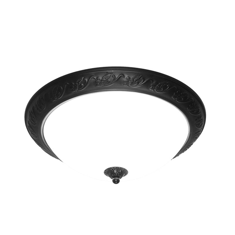 Plafonniers traditionnels à montage encastré, plafonnier simple avec abat-jour en verre