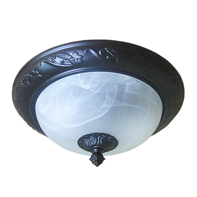Traditional Flush Mount Ceiling Light Fixtures Simple Ceiling Lamp with Glass Shade