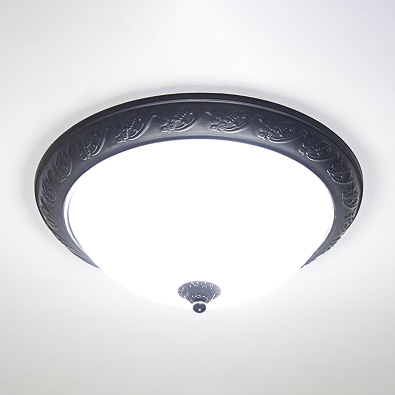 Traditional Flush Mount Ceiling Light Fixtures Simple Ceiling Lamp with Glass Shade