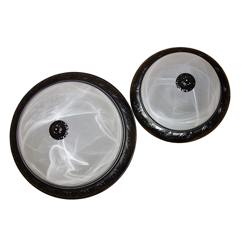 Plafonniers traditionnels à montage encastré, plafonnier simple avec abat-jour en verre