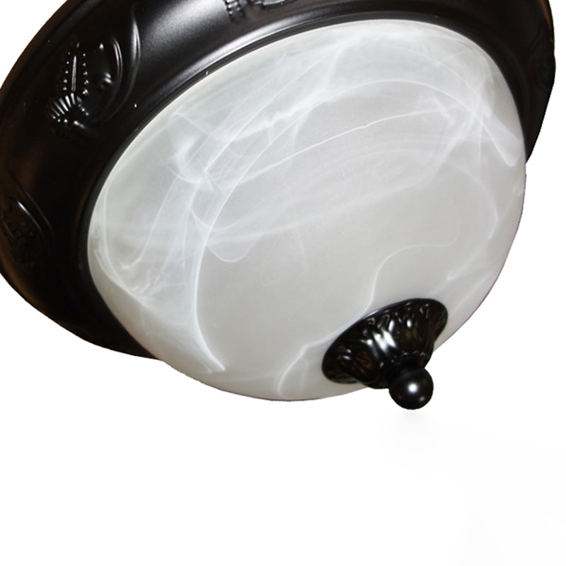 Plafonniers traditionnels à montage encastré, plafonnier simple avec abat-jour en verre