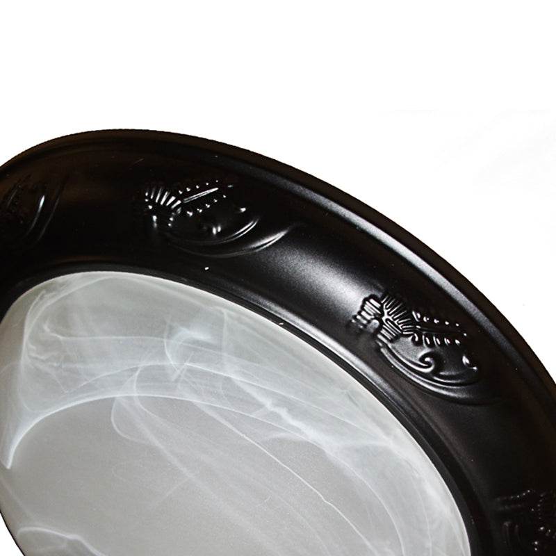 Plafonniers traditionnels à montage encastré, plafonnier simple avec abat-jour en verre