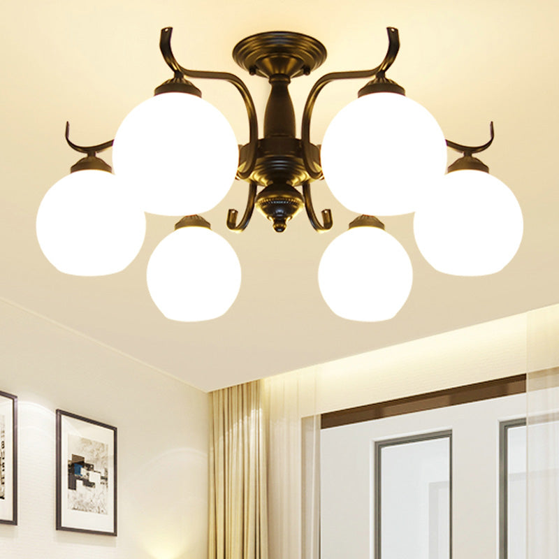 Minimalistische inbouwplafondlamp Traditionele plafondlamp met glazen kap voor slaapkamer