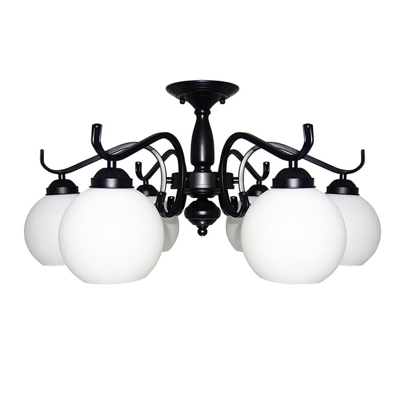 Minimalistische inbouwplafondlamp Traditionele plafondlamp met glazen kap voor slaapkamer