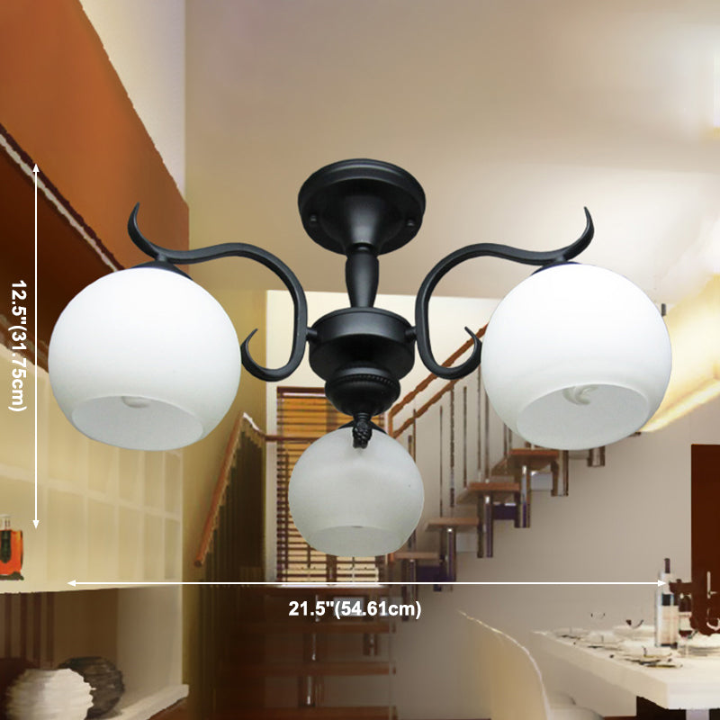 Minimalistische inbouwplafondlamp Traditionele plafondlamp met glazen kap voor slaapkamer