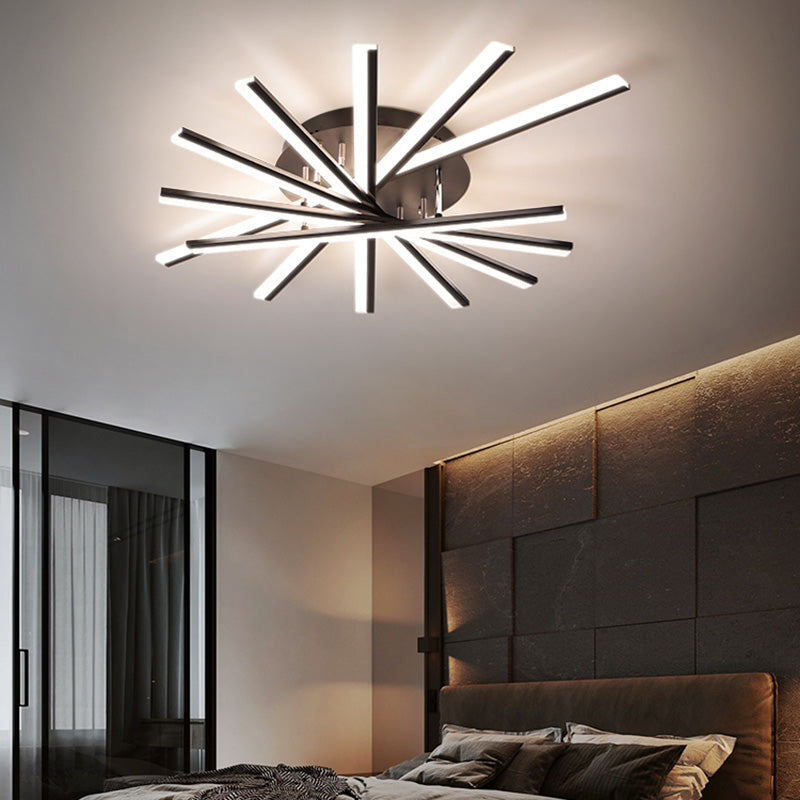 Moderne Unterputz-Deckenleuchte aus Metall für Esszimmer und Wohnzimmer