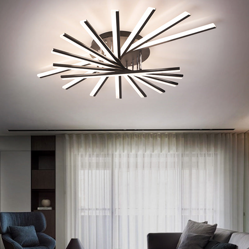 Moderne Unterputz-Deckenleuchte aus Metall für Esszimmer und Wohnzimmer