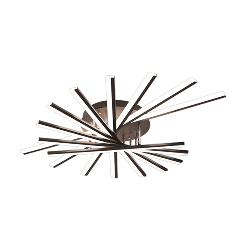 Moderne Unterputz-Deckenleuchte aus Metall für Esszimmer und Wohnzimmer