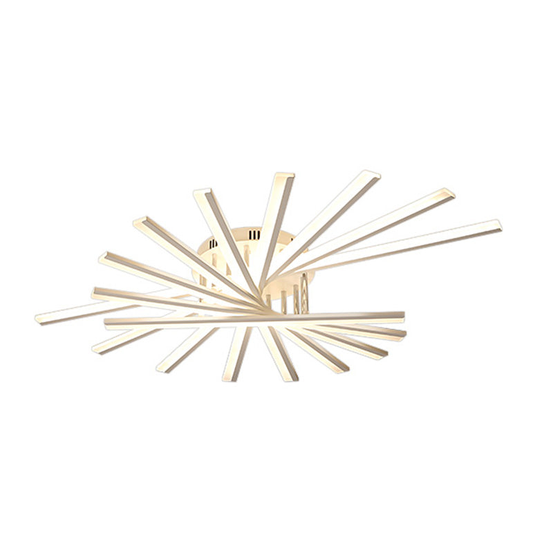 Moderne Unterputz-Deckenleuchte aus Metall für Esszimmer und Wohnzimmer