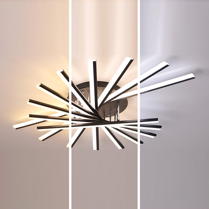 Moderne Unterputz-Deckenleuchte aus Metall für Esszimmer und Wohnzimmer