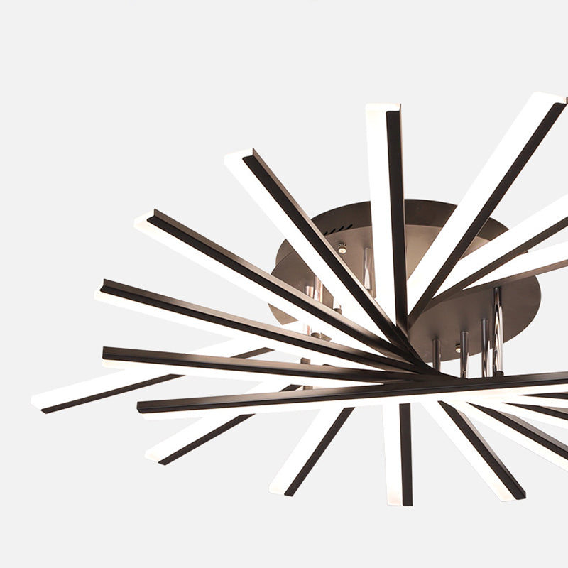 Moderne Unterputz-Deckenleuchte aus Metall für Esszimmer und Wohnzimmer