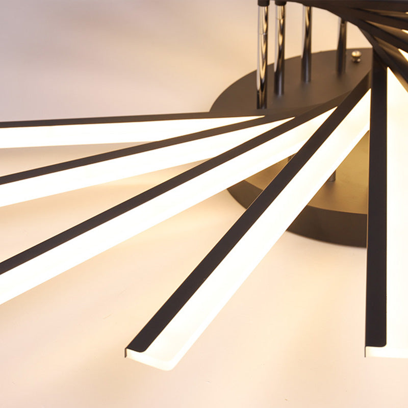 Moderne Unterputz-Deckenleuchte aus Metall für Esszimmer und Wohnzimmer