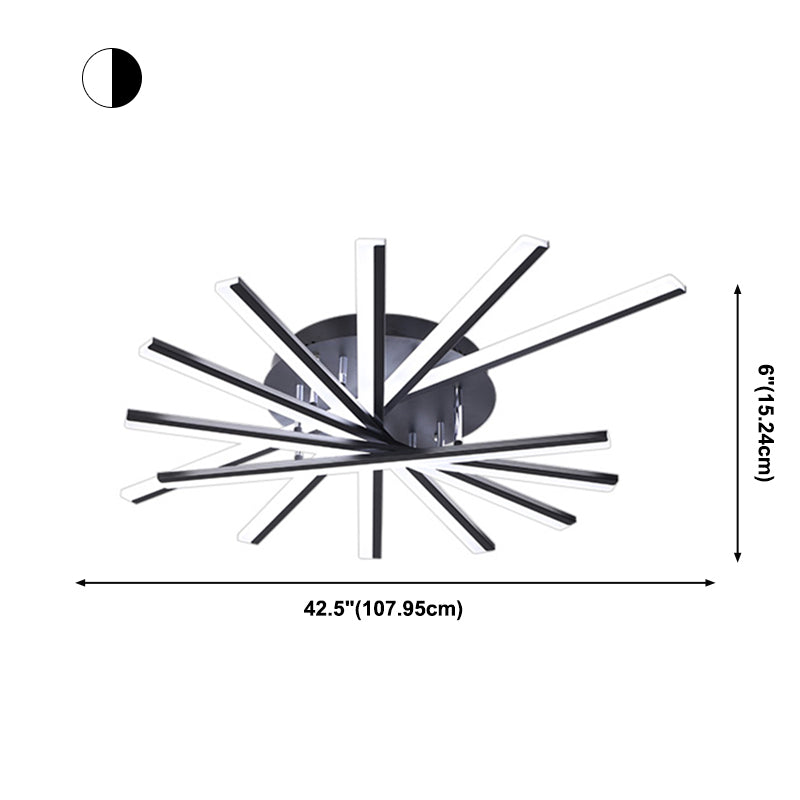 Moderne Unterputz-Deckenleuchte aus Metall für Esszimmer und Wohnzimmer