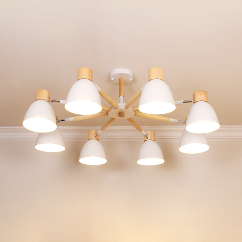 Bell Chandelier Light Fixtures Macaroon Multi-Head Hanging Lamps with Aluminum Shade