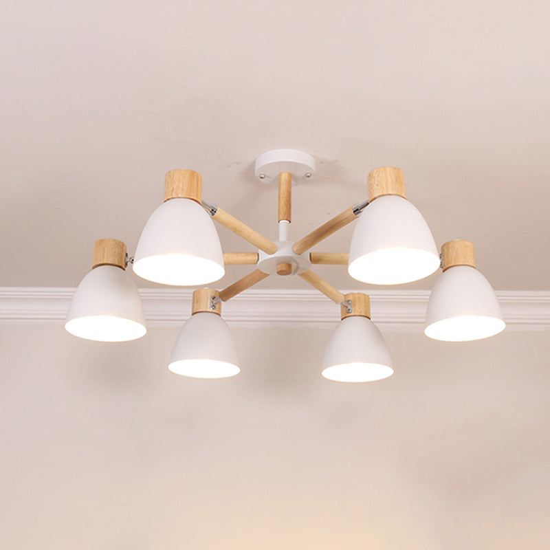 Bell Chandelier Light Fixtures Macaroon Multi-Head Hanging Lamps with Aluminum Shade