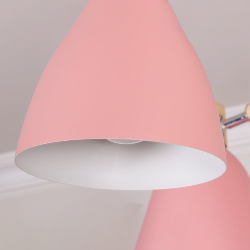 Bell Chandelier Light Fixtures Macaroon Multi-Head Hanging Lamps with Aluminum Shade