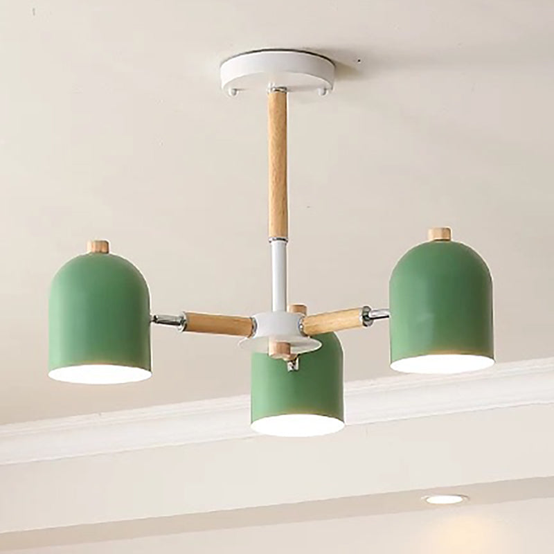 Lámpara colgante con cúpula de lámpara de lámpara de estilo macarrón con sombra de metal