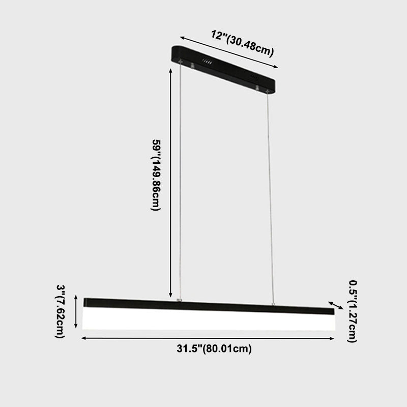 Lámpara colgante de rectángulo LED de lámpara colgante simple para el comedor de la oficina del comedor