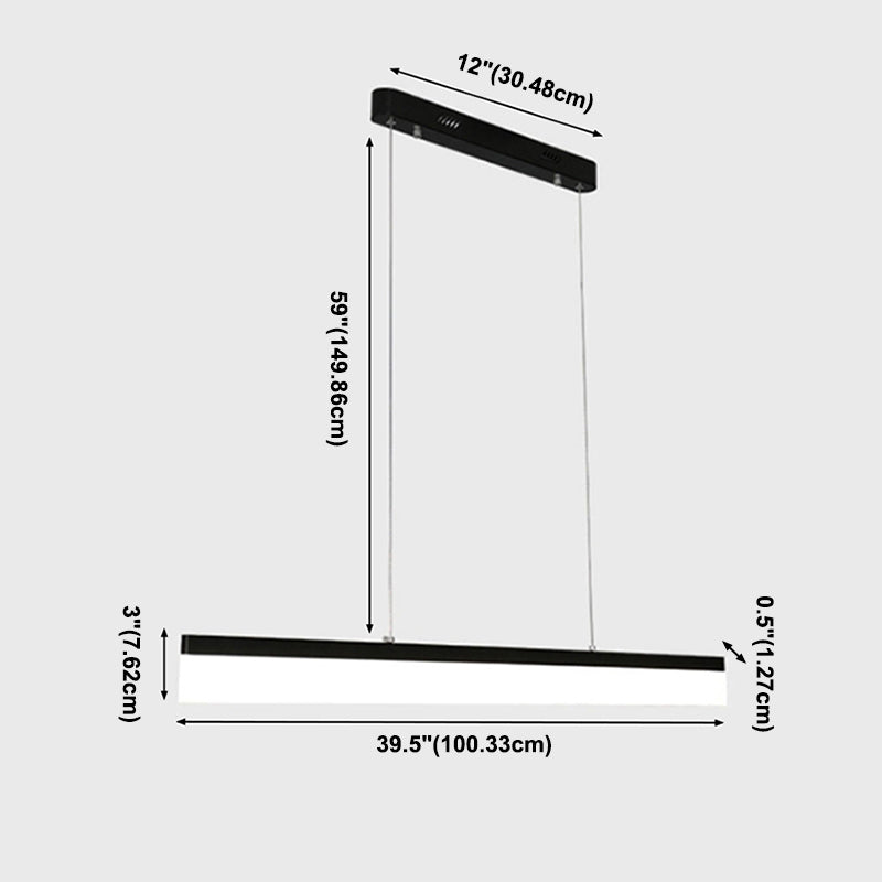 Lámpara colgante de rectángulo LED de lámpara colgante simple para el comedor de la oficina del comedor