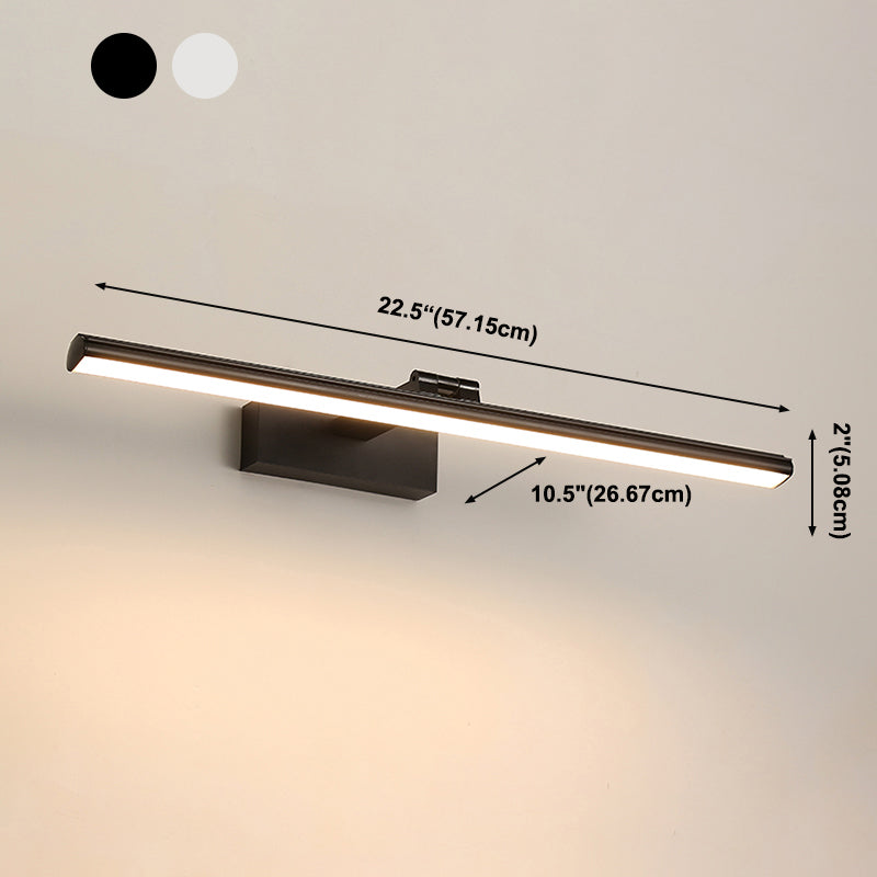 Aluminum Strip Mirror Light Modern Minimalist 1 Light Wall Sconce for Bathroom