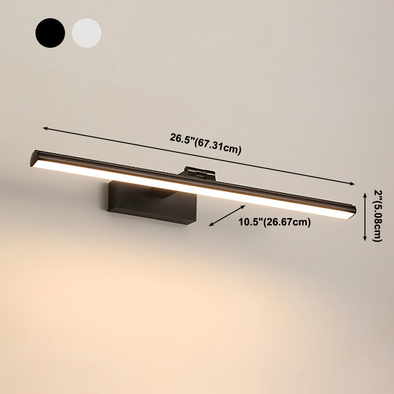 Aluminum Strip Mirror Light Modern Minimalist 1 Light Wall Sconce for Bathroom