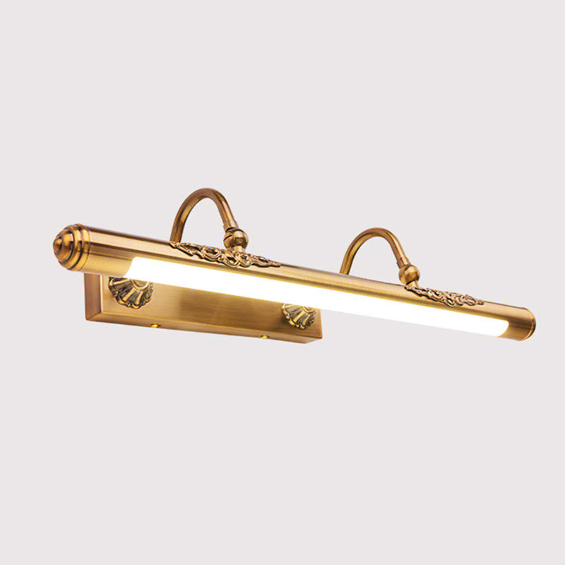 Gold Mirror Light Retro Style 1 Light LED Vanity Light Fixture for Bedroom