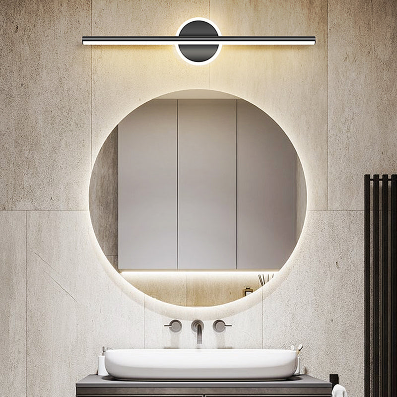 Black Strip Minimalist Mirror Light Nordic Style 1 Light Vanity Light for Bedroom
