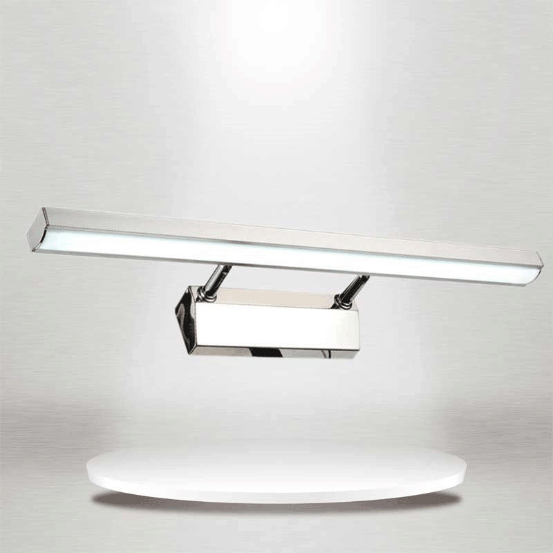 Modern Style Strip Mirror Light 1 Light LED Vanity Light in Silver for Toilet