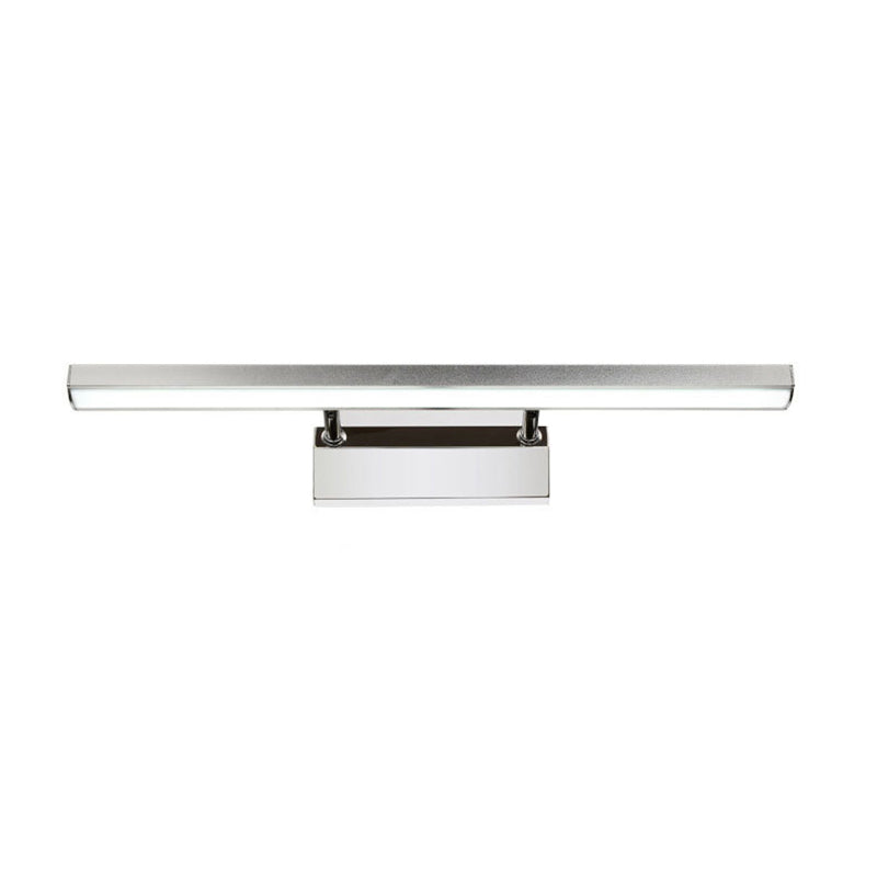 Modern Style Strip Mirror Light 1 Light LED Vanity Light in Silver for Toilet