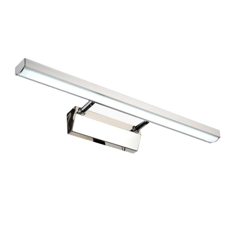 Moderne Streifenspiegel Licht 1 leichte LED -Waschtischlicht in Silber für die Toilette