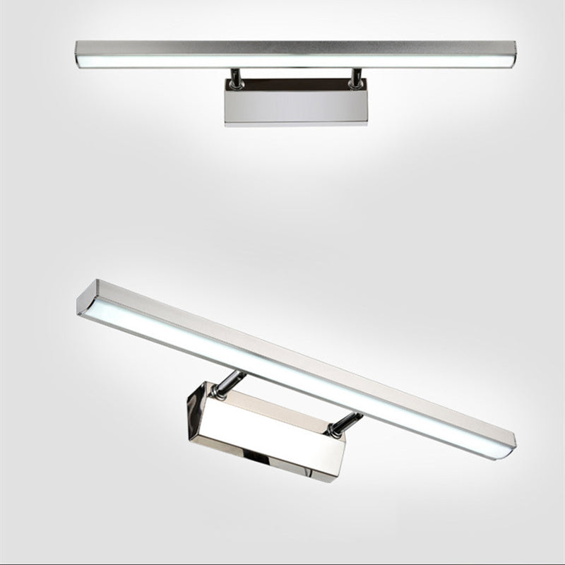 Modern Style Strip Mirror Light 1 Light LED Vanity Light in Silver for Toilet