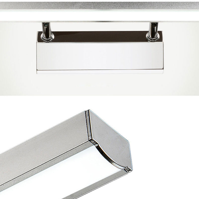 Modern Style Strip Mirror Light 1 Light LED Vanity Light in Silver for Toilet