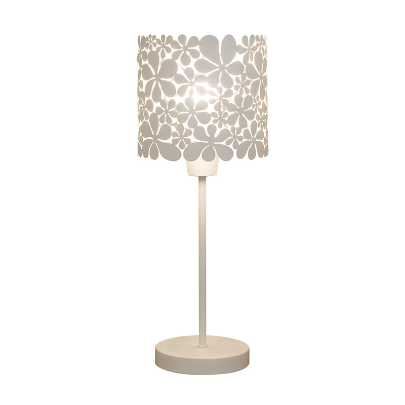 Contemporáneo 1 Bulbo Tarea Iluminación Flor blanca Lámpara de escritorio pequeño con sombra de metal