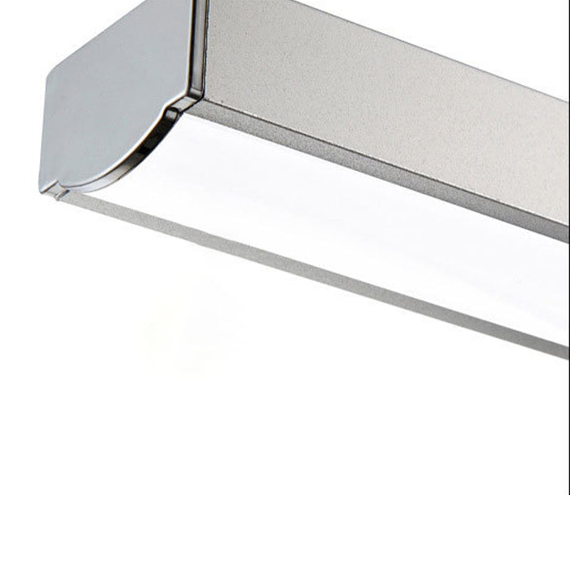 Modern Style Strip Mirror Light 1 Light LED Vanity Light in Silver for Toilet