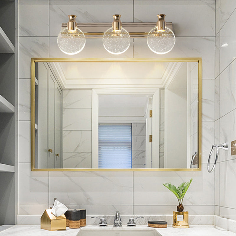 Modern Style Mirror Light Multi-head LED Vanity Light with Crystal for Toilet