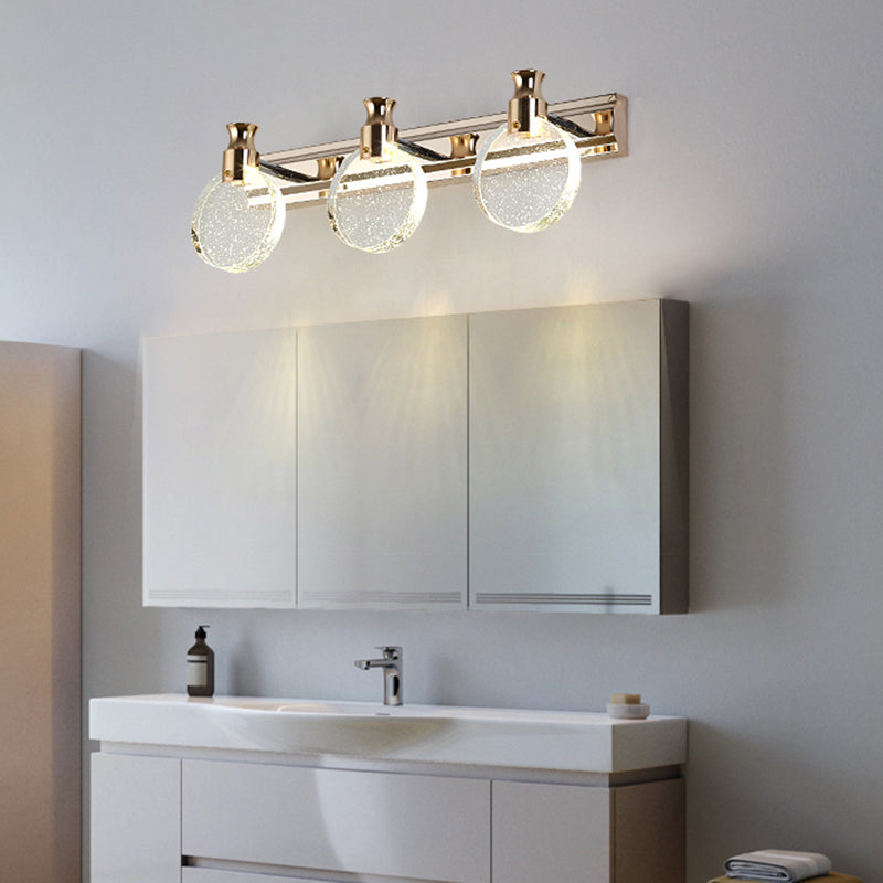 Modern Style Mirror Light Multi-head LED Vanity Light with Crystal for Toilet